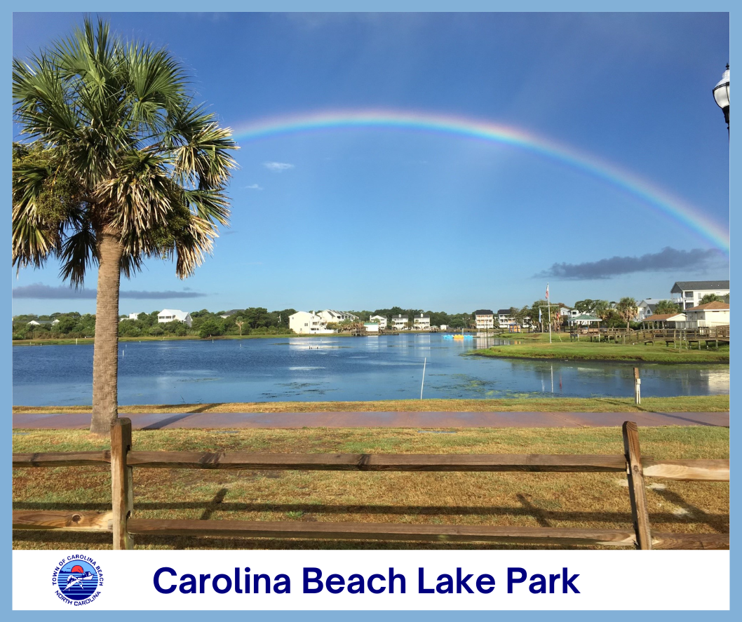 Lake with Rainbow and Banner